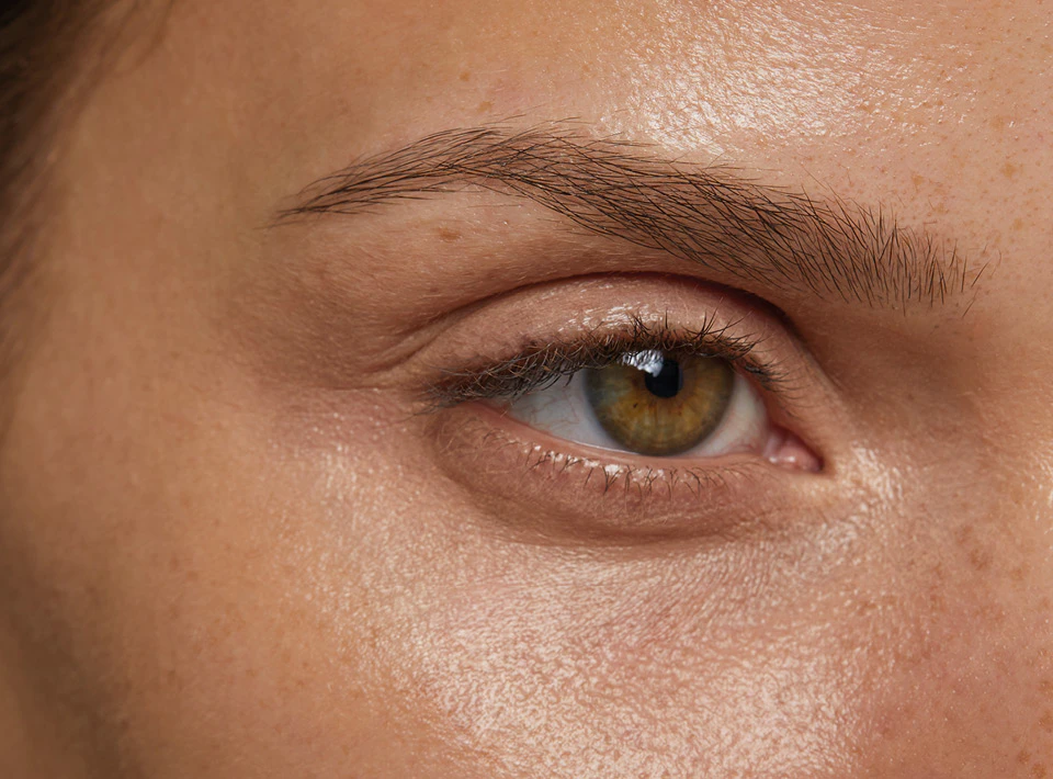Augenbrauen richtig schminken | ✓ Braunhaarige Frau mit natürlichen Augenbrauen